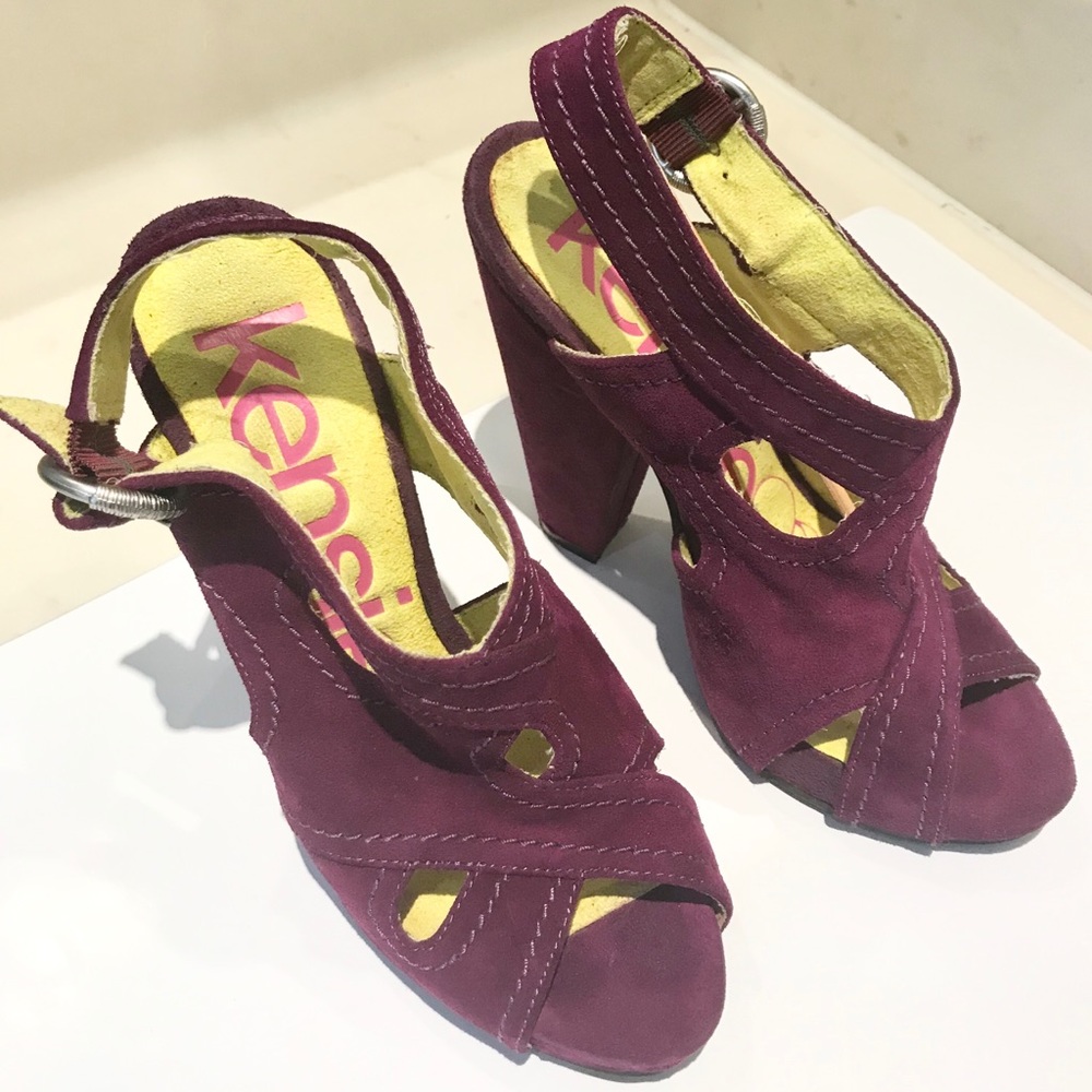 KENSIE GIRL PURPLE SHOES Size 6B Suede 4.5” Heel